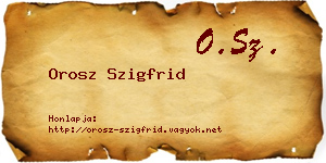 Orosz Szigfrid névjegykártya